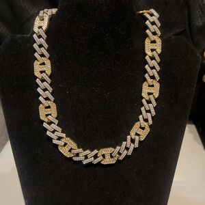 Silver & Gold Cuban link necklace